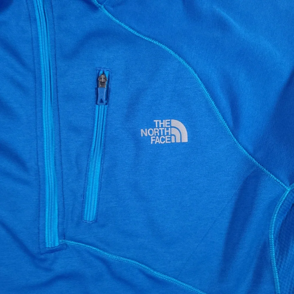 The‎ North Face Shirt Mens M Blue 1/4 Zip FlashDry Long Sleeve Thumbhole Hiking